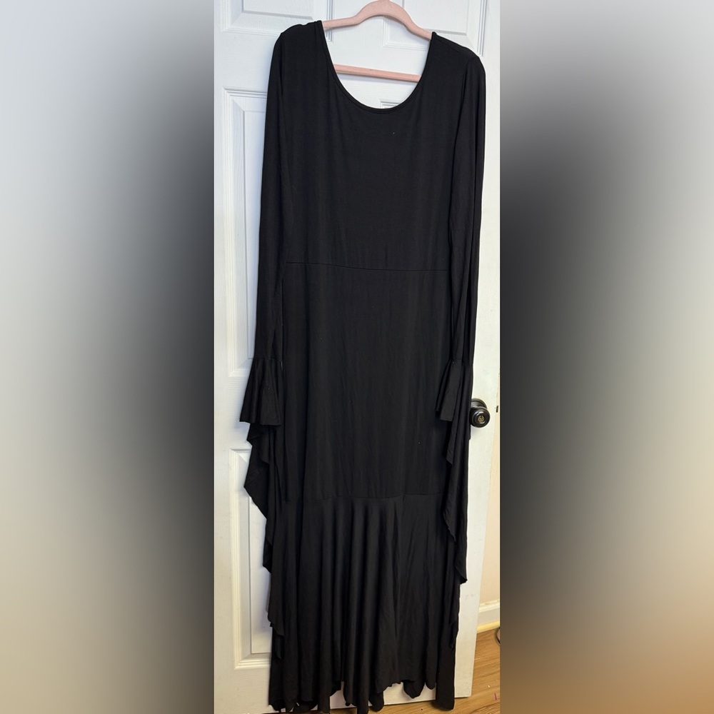 Amazon Flowy Witchy Women's Black Lace Back Maxi Dress Size XXL New - Picture 2 of 6